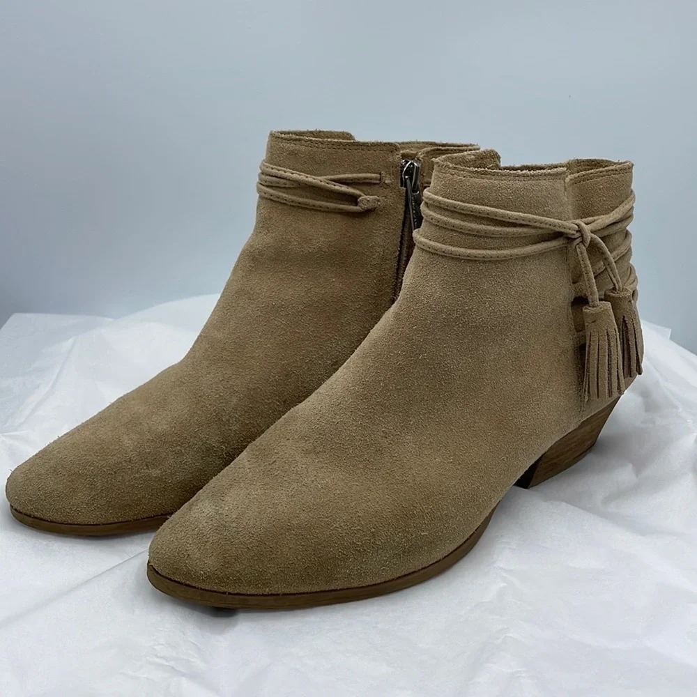 Vince Camuto Carlina Suede Boots Taupe/Tan 7.5